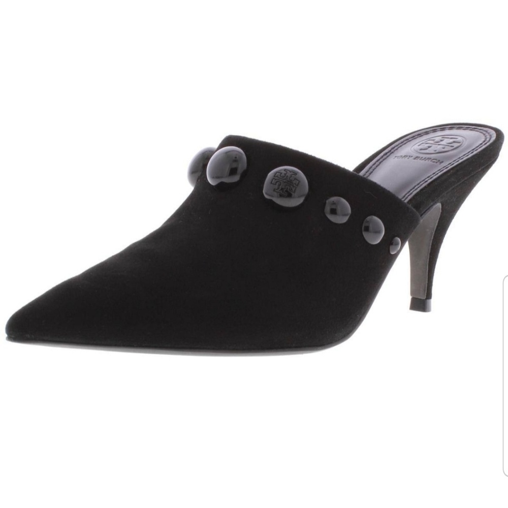 Tory Burch Georgina Stud Mule Black Suede